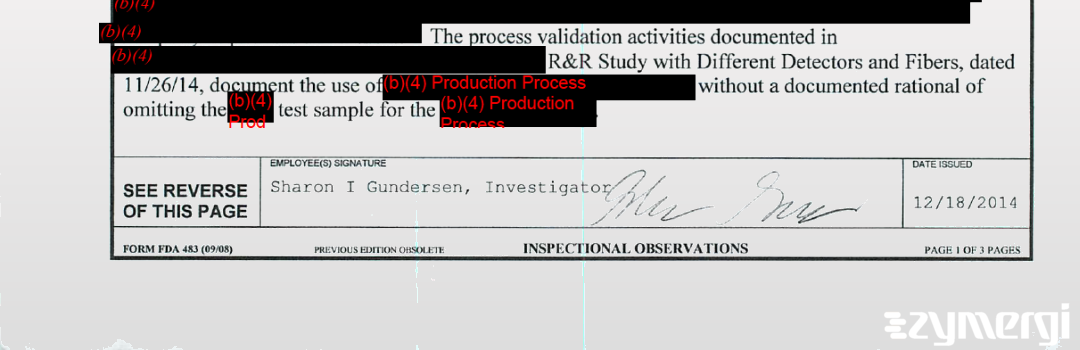 Sharon I. Gundersen FDA Investigator 