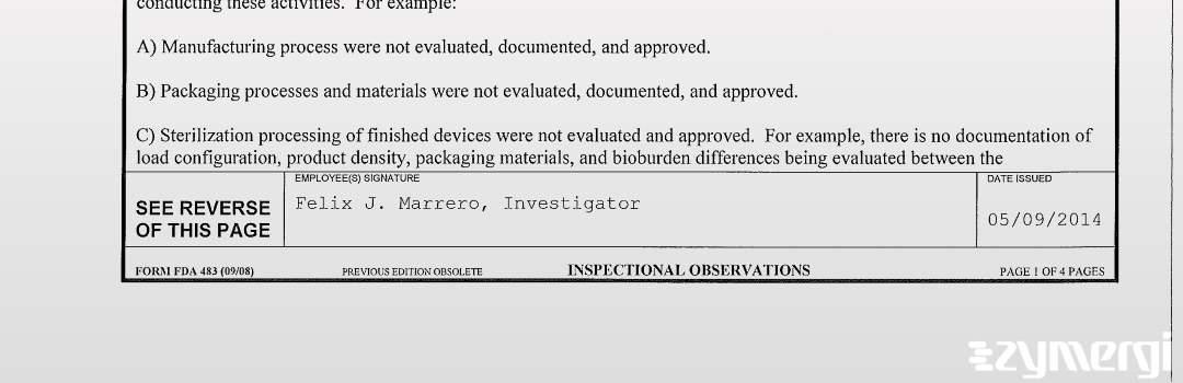 Felix J. Marrero FDA Investigator 