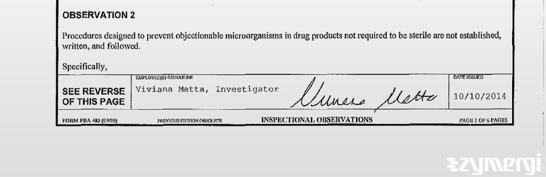 Viviana Matta FDA Investigator 