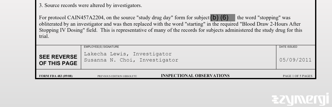 Susanna N. Choi FDA Investigator Lakecha N. Lewis FDA Investigator
