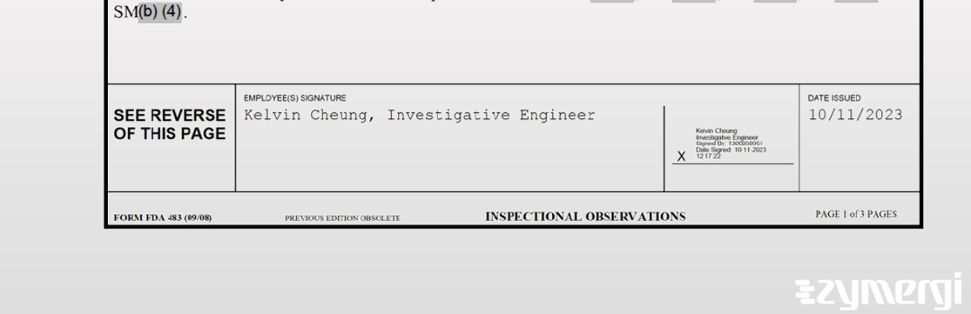 Kelvin Cheung FDA Investigator 