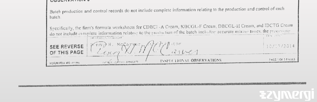 Penny H. McCarver FDA Investigator 