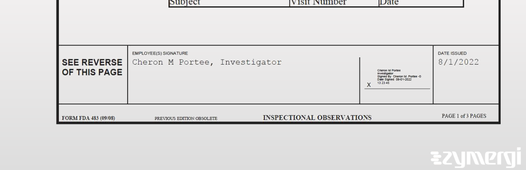 Cheron M. Portee FDA Investigator