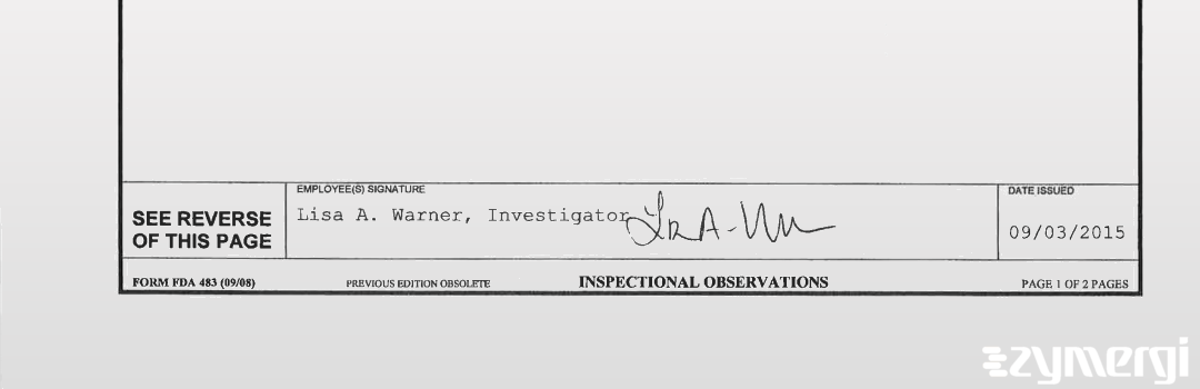 Lisa A. Warner FDA Investigator 