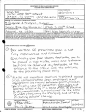 FDAzilla FDA 483 Sunny Yolk Egg Ranch, Adams | May 2011