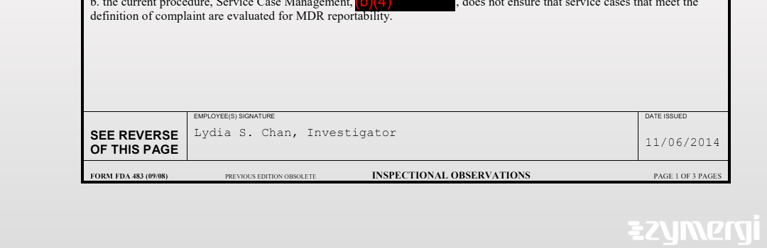 Lydia S. Chan FDA Investigator 