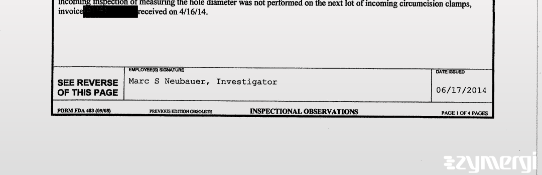 Marc S. Neubauer FDA Investigator