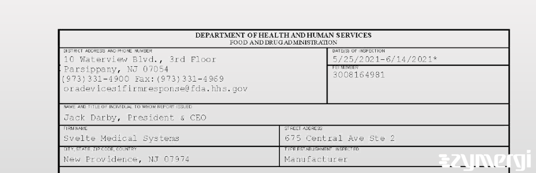 FDANews 483 Svelte Medical Systems Jun 14 2021 top