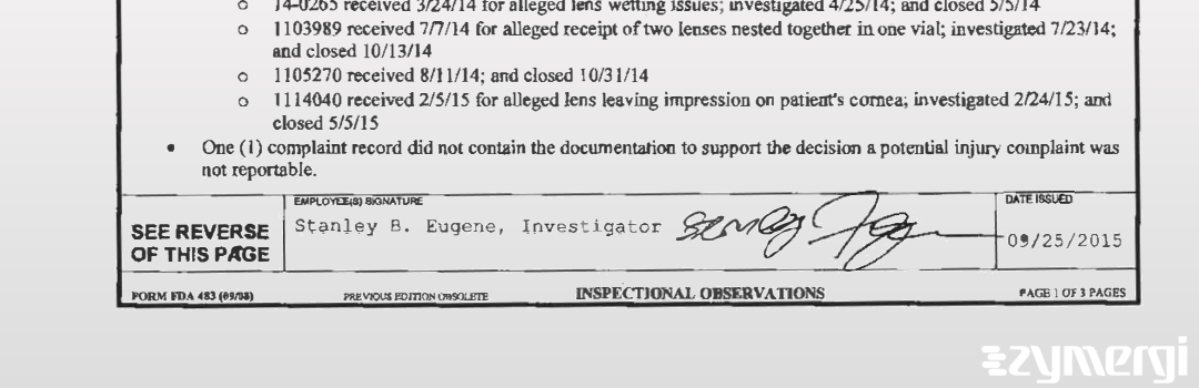 Stanley B. Eugene FDA Investigator
