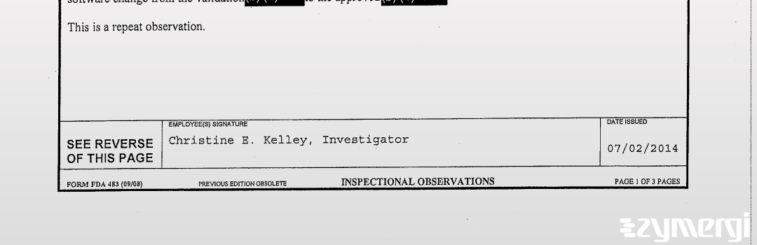Christine E. Kelley FDA Investigator 