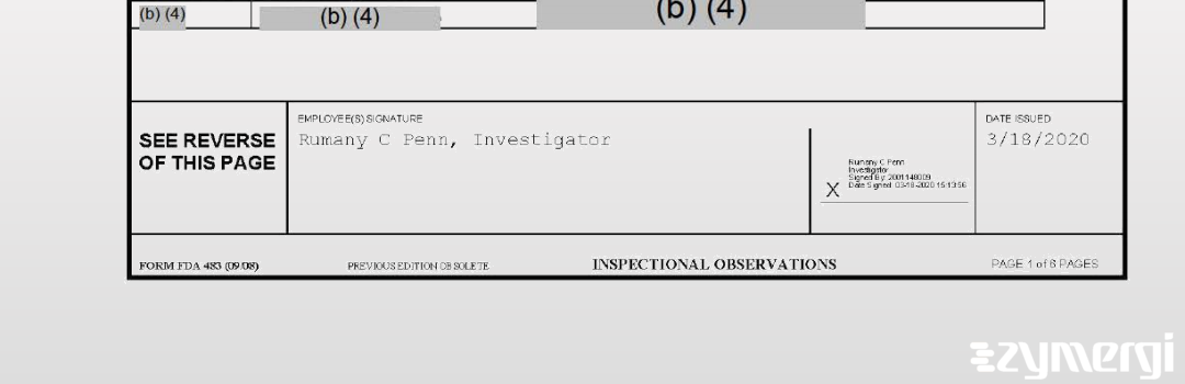 Rumany C. Penn FDA Investigator 