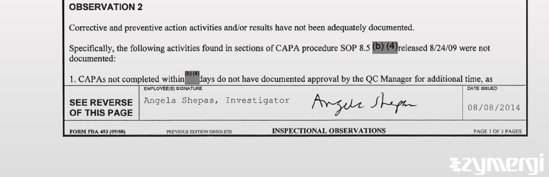 Angela Shepas FDA Investigator 