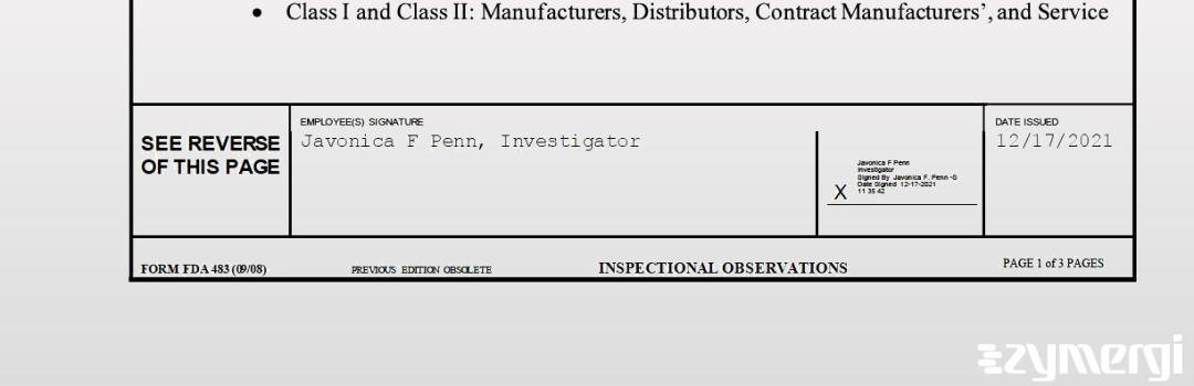 Javonica F. Penn FDA Investigator 