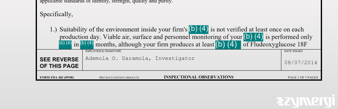 Ademola O. Daramola FDA Investigator 