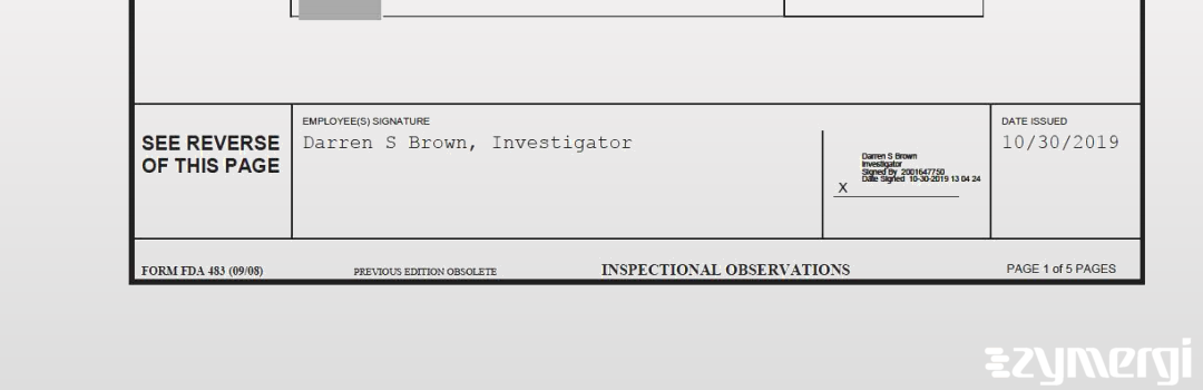 Darren S. Brown FDA Investigator