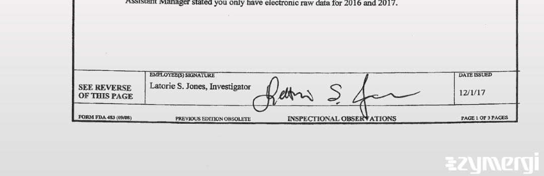 Latorie S. Jones FDA Investigator 