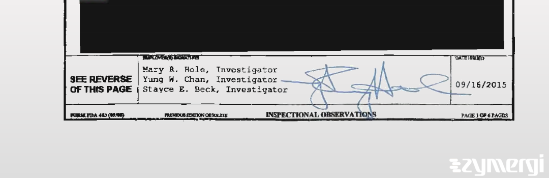 Mary R. Hole FDA Investigator 