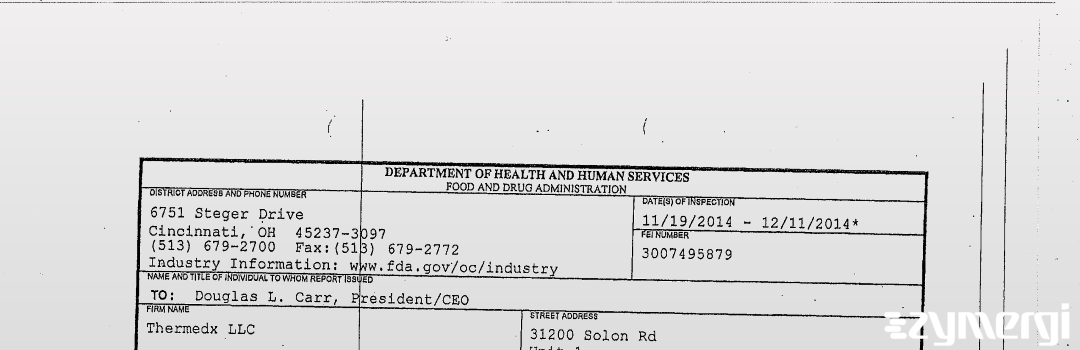 FDANews 483 Thermedx LLC Dec 11 2014 top