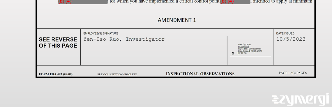 Yen-Tso Kuo FDA Investigator 