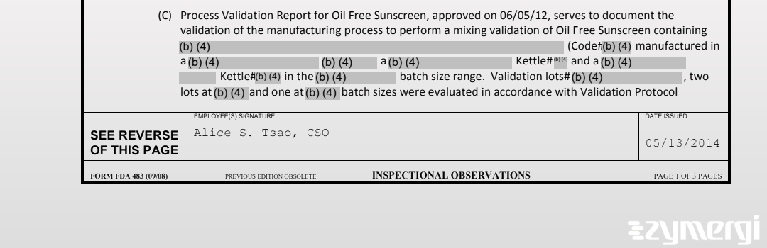 Alice S. Tsao FDA Investigator