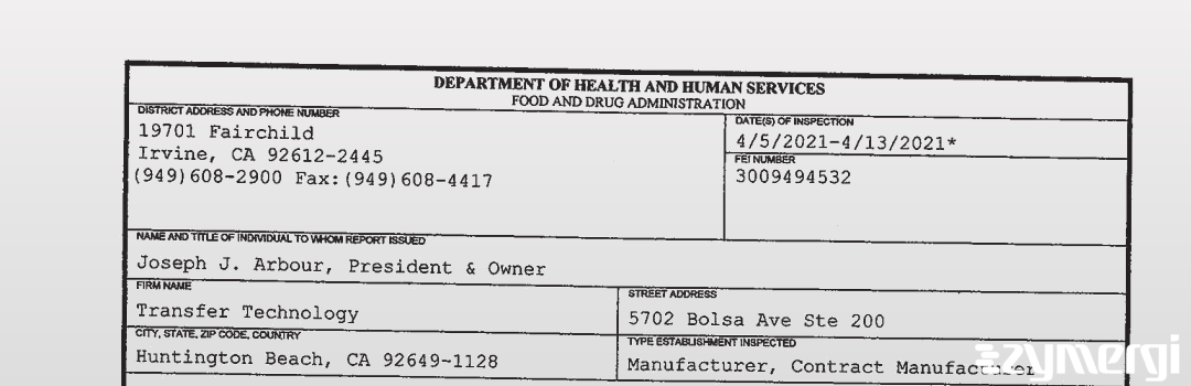 FDANews 483 Transfer Technology Apr 13 2021 top