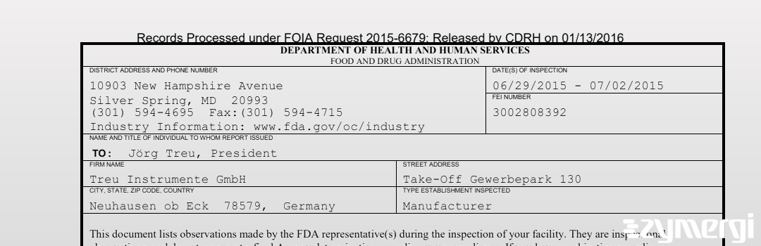 FDANews 483 Treu Instrumente GmbH Jul 2 2015 top