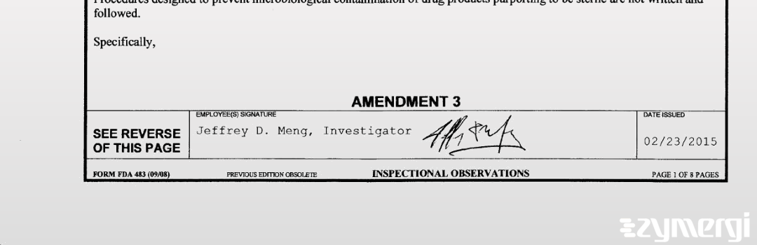 Jeffrey D. Meng FDA Investigator 