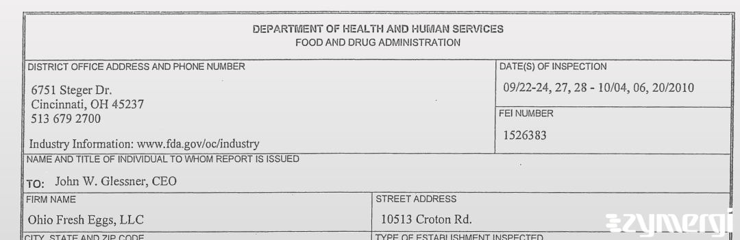 FDANews 483 Trillium Farm Holdings LLC Oct 20 2010 top