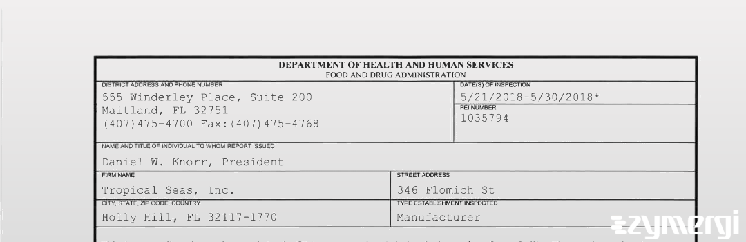 FDANews 483 Tropical Seas, Inc. May 30 2018 top