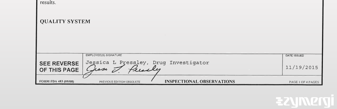 Jessica L. Pressley FDA Investigator 