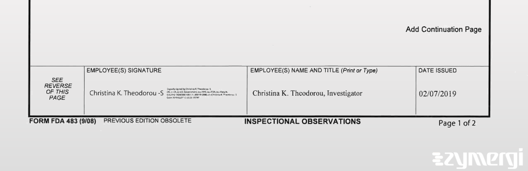 Christina K. Theodorou FDA Investigator 