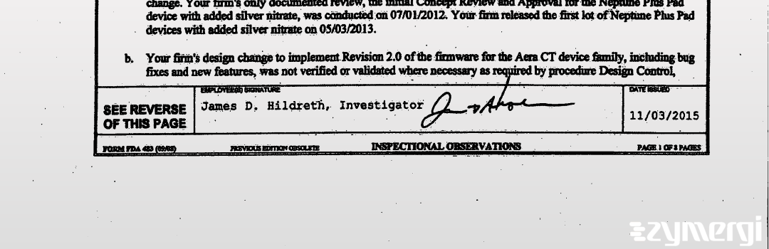 James D. Hildreth FDA Investigator 