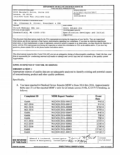 FDAzilla FDA 483 ulrich medical USA, Chesterfield | January 2017