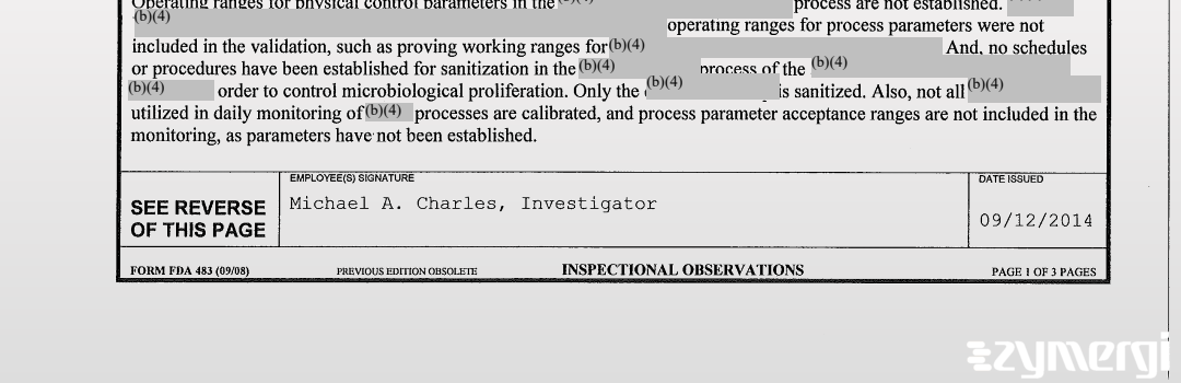 Michael A. Charles FDA Investigator 
