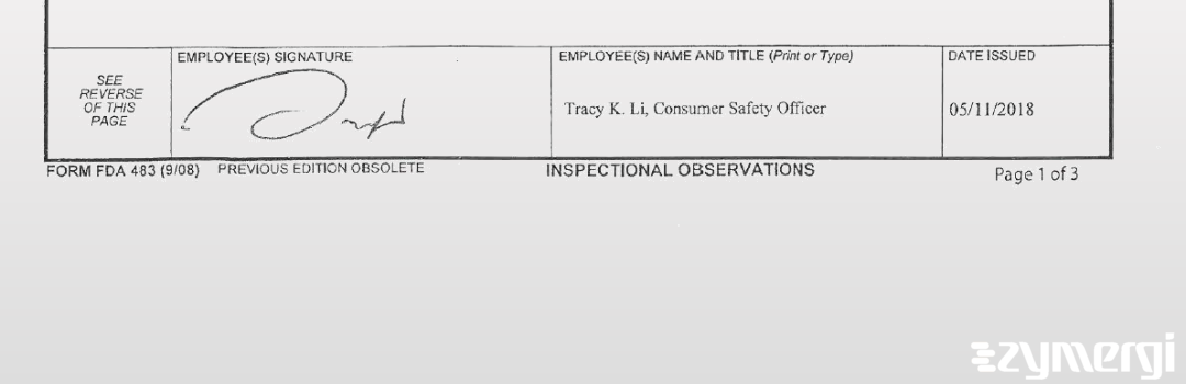 Tracy K. Li FDA Investigator 