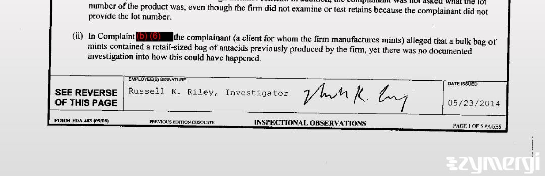 Russell K. Riley FDA Investigator 