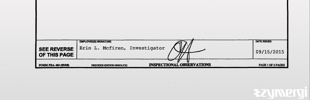 Erin L. McFiren FDA Investigator 