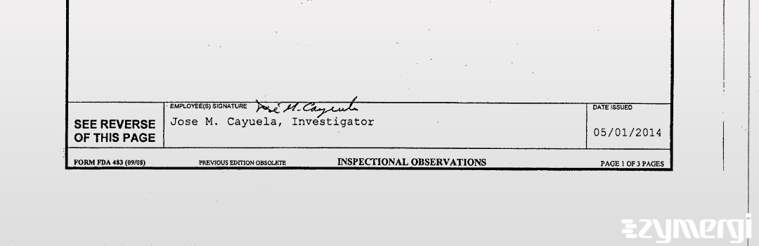 Jose M. Cayuela FDA Investigator