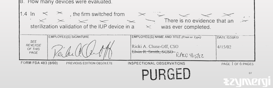 Ricki A. Chase FDA Investigator 