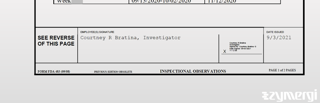 Courtney R. Bratina FDA Investigator 