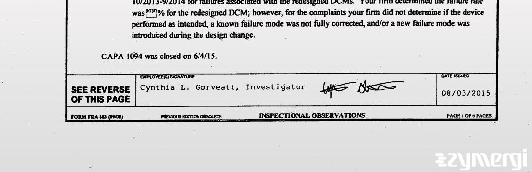 Cynthia L. Gorveatt FDA Investigator