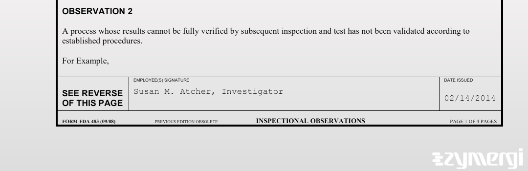 Susan M. Matthias FDA Investigator