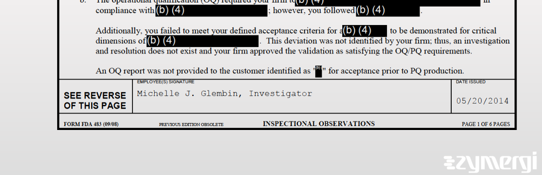 Michelle J. Glembin FDA Investigator 