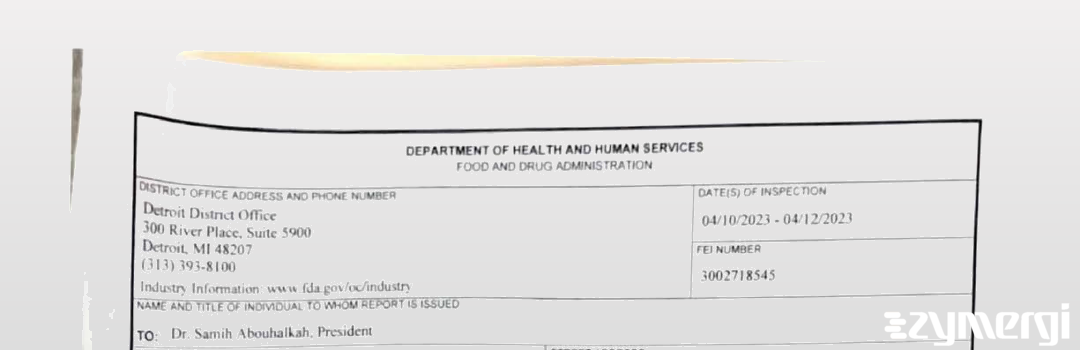 FDANews 483 Vintage Chemical, Inc. Apr 12 2023 top
