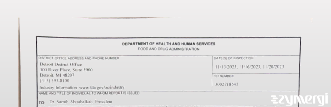 FDANews 483 Vintage Chemical, Inc. Nov 20 2023 top