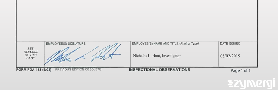 Nicholas L. Hunt FDA Investigator