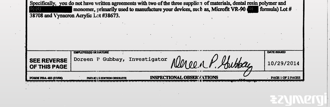 Doreen P. Gubbay FDA Investigator
