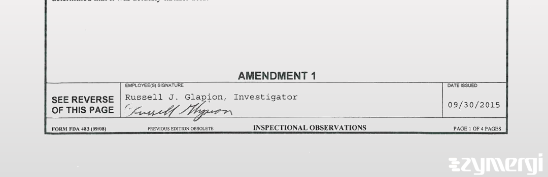 Russell J. Glapion FDA Investigator