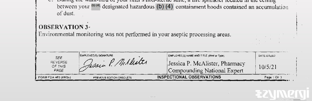 Jessica P. McAlister FDA Investigator