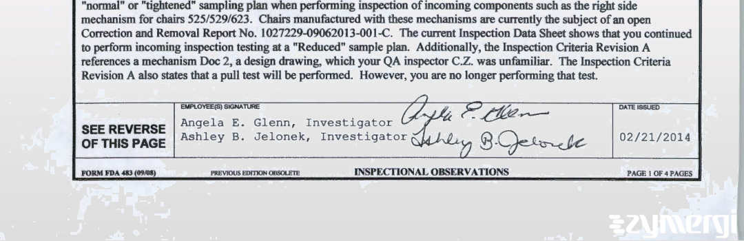 Ashley B. Jelonek FDA Investigator Angela E. Glenn FDA Investigator 